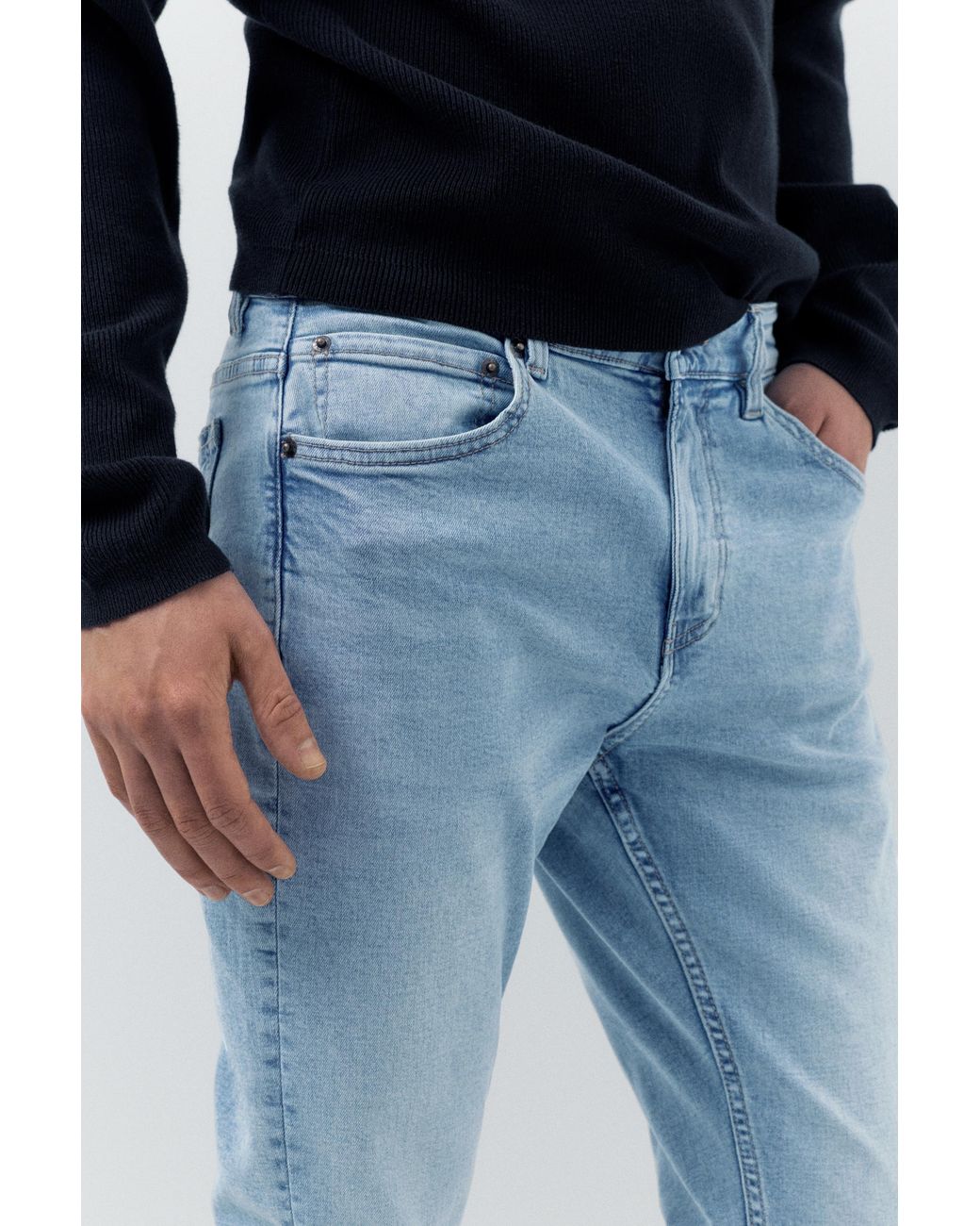 Pull&Bear Blue Basic Skinny Jeans for men