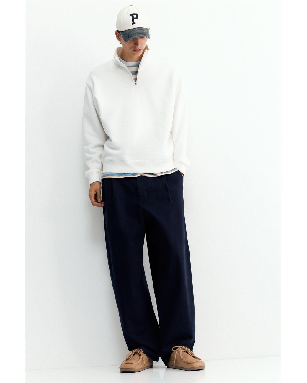 Pull&Bear Natural Lace-Up Clogs for men