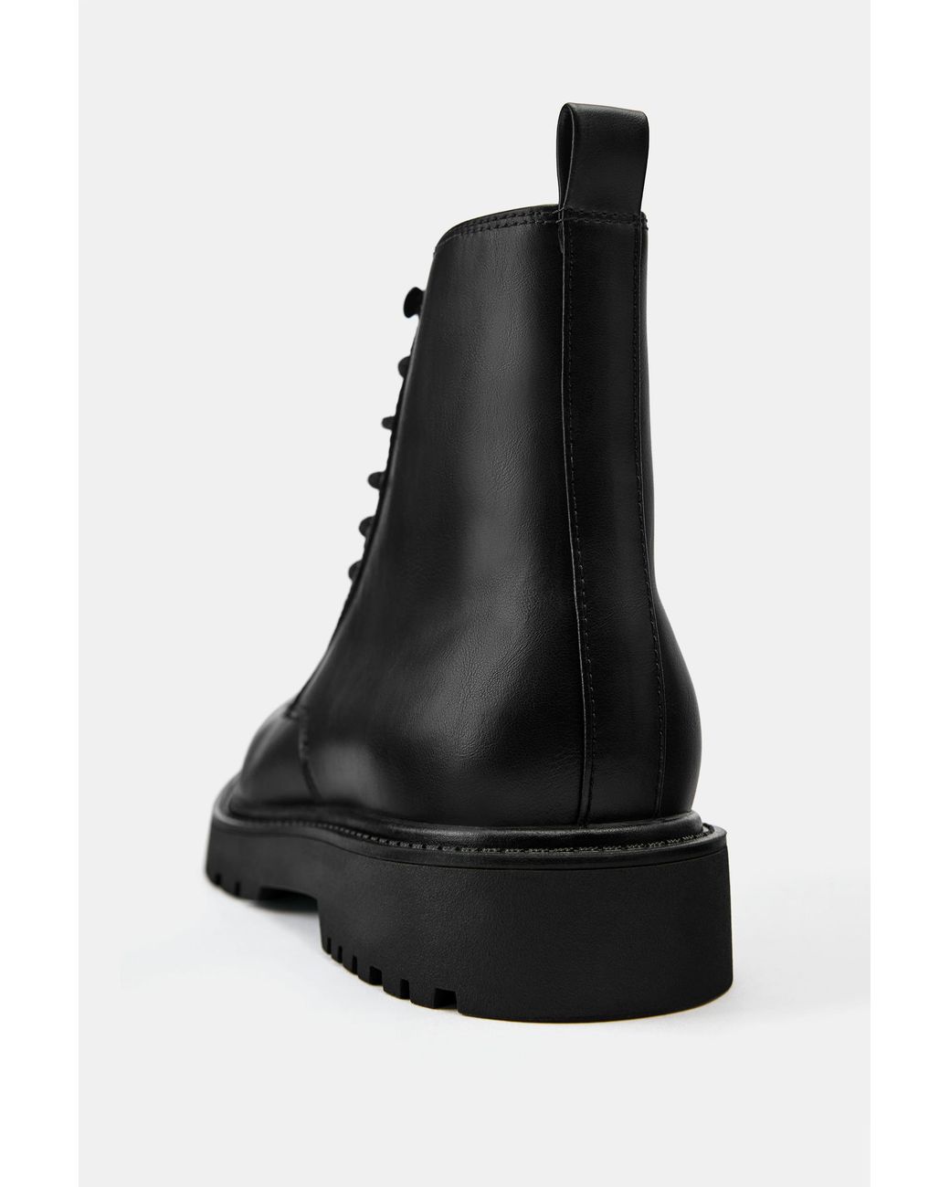 Pull&Bear Black Lace-Up Boots for men