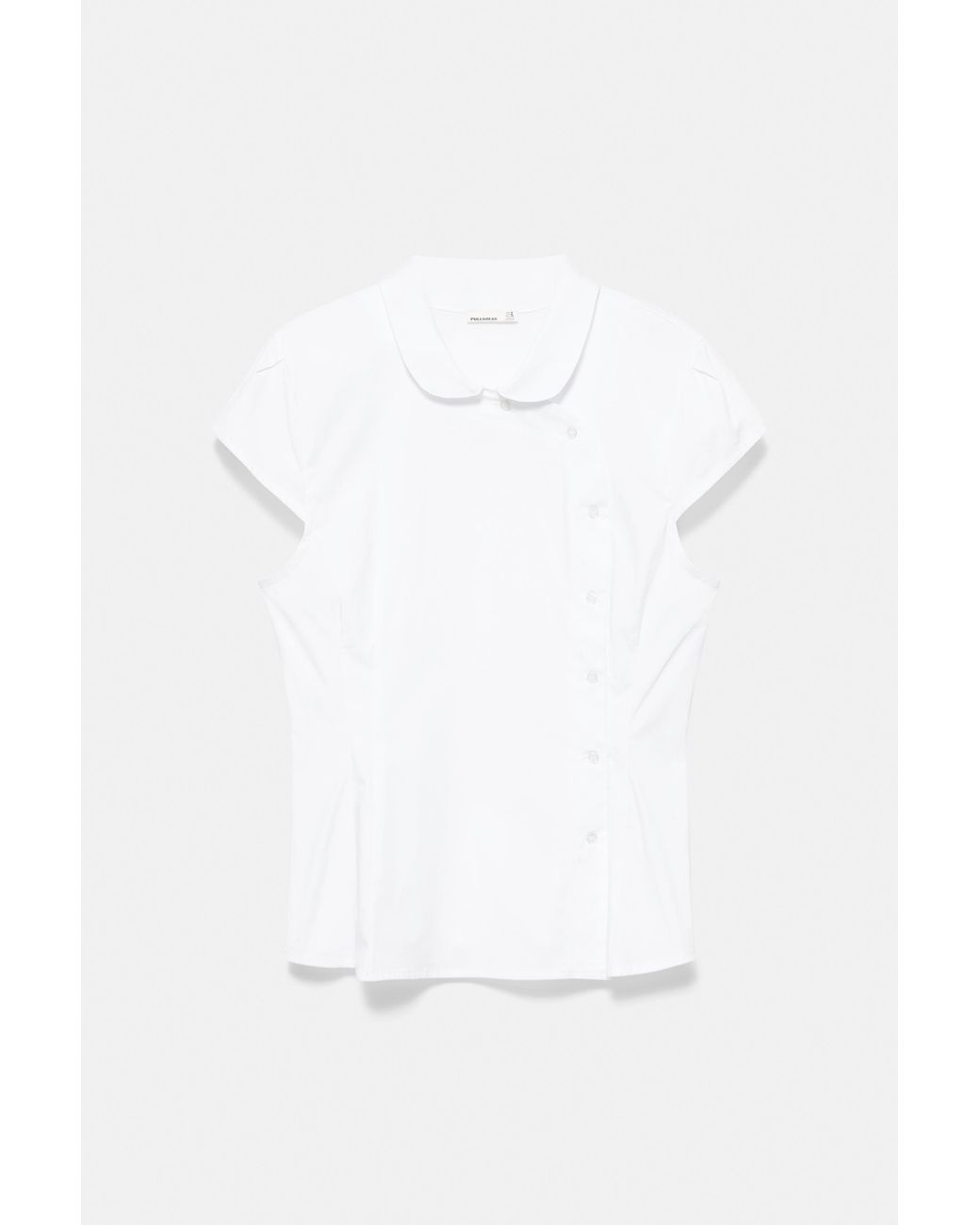 Pull&Bear Gray Peter Pan Collar Shirt