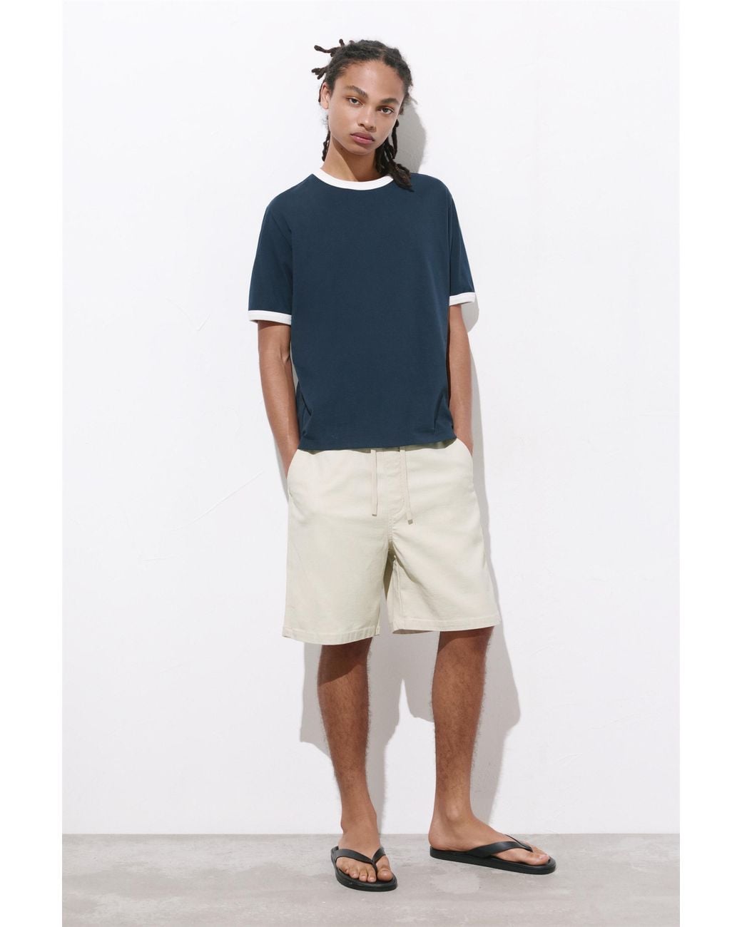 Pull&Bear Blue Bermuda Sweat Shorts for men