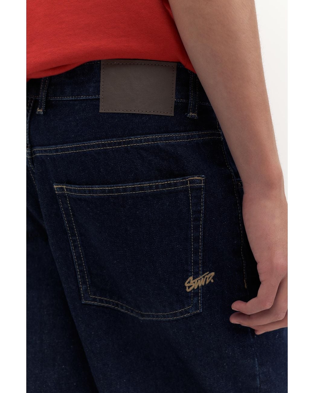 Pull&Bear Blue Baggy Denim Bermuda Shorts for men