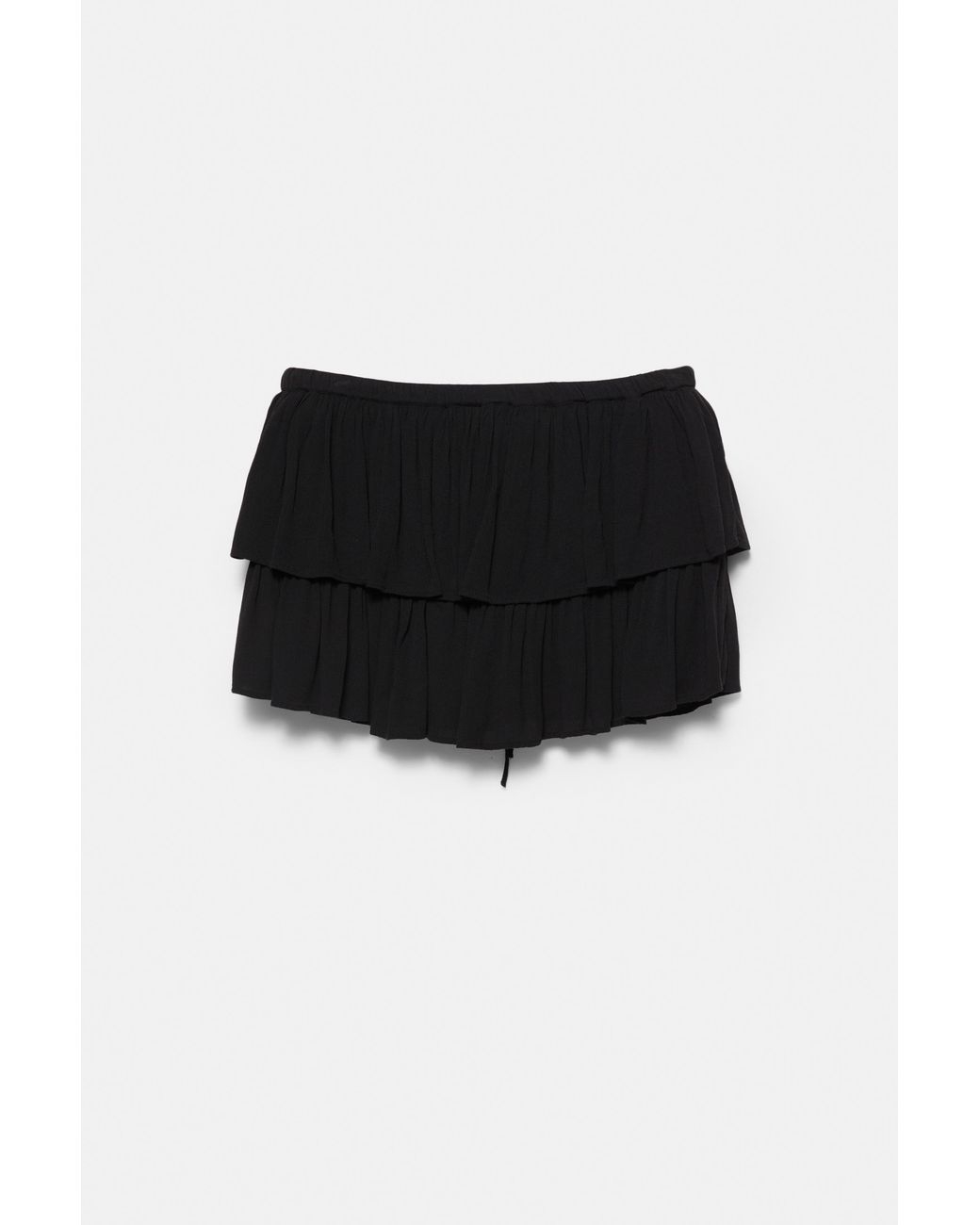 Pull&Bear Black Ruffled Skort