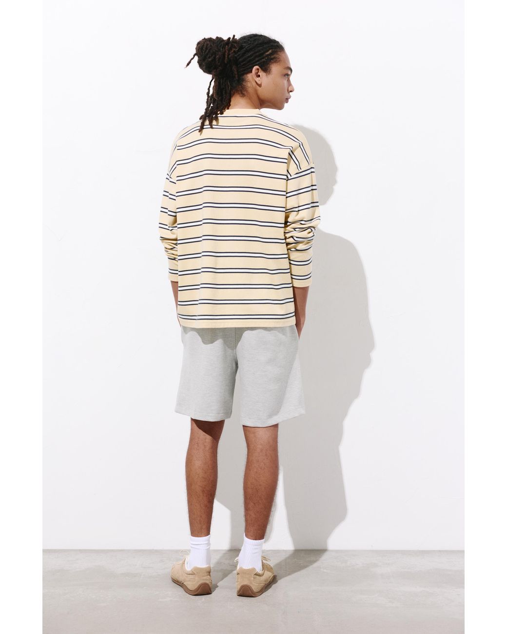 Pull&Bear Blue Piqué Jogger Bermuda Shorts for men
