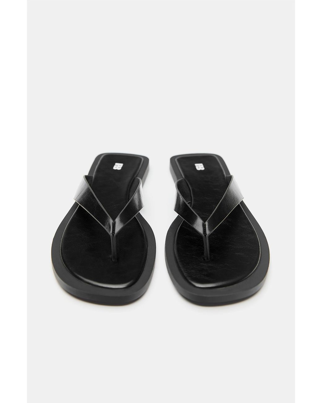 Pull&Bear Gray Flat Strappy Sandals