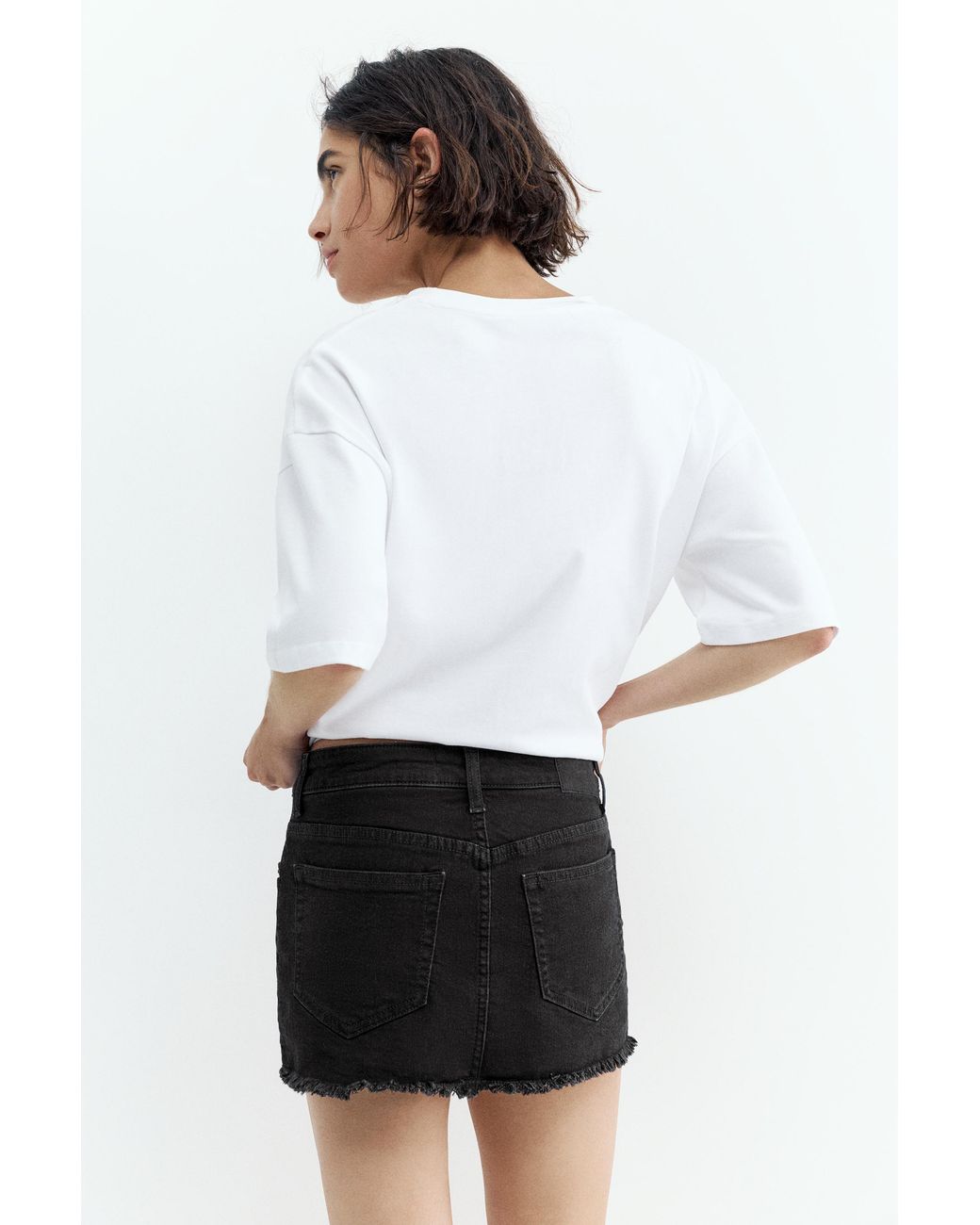 Pull&Bear Denim Broekrok in het White