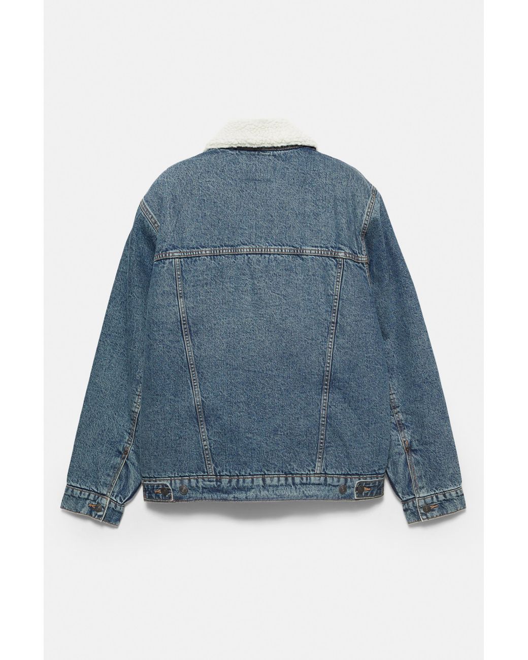 Pull&Bear Denim Jack Met Teddykraag in het Blue voor heren