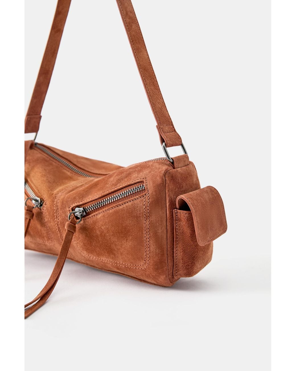 Pull&Bear Black Multipocket Leather Shoulder Bag