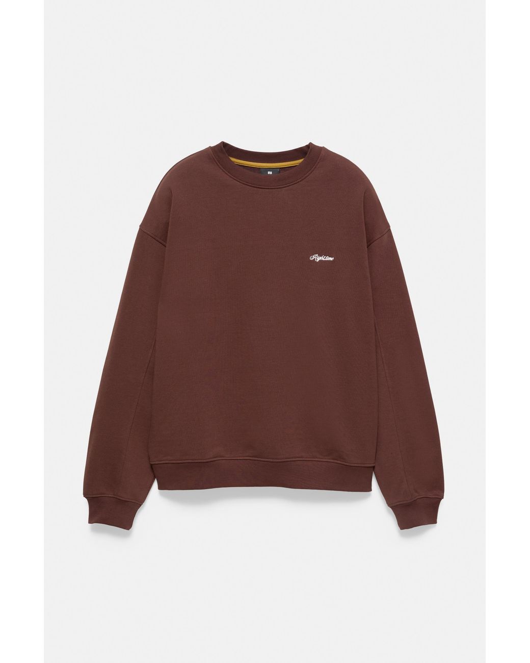 Pull&Bear Brown Embroidered Round Neck Sweatshirt for men