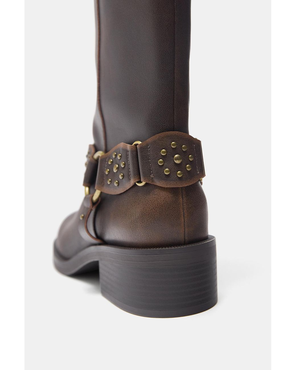 Pull&Bear Blue Biker-Boots Mit Nieten