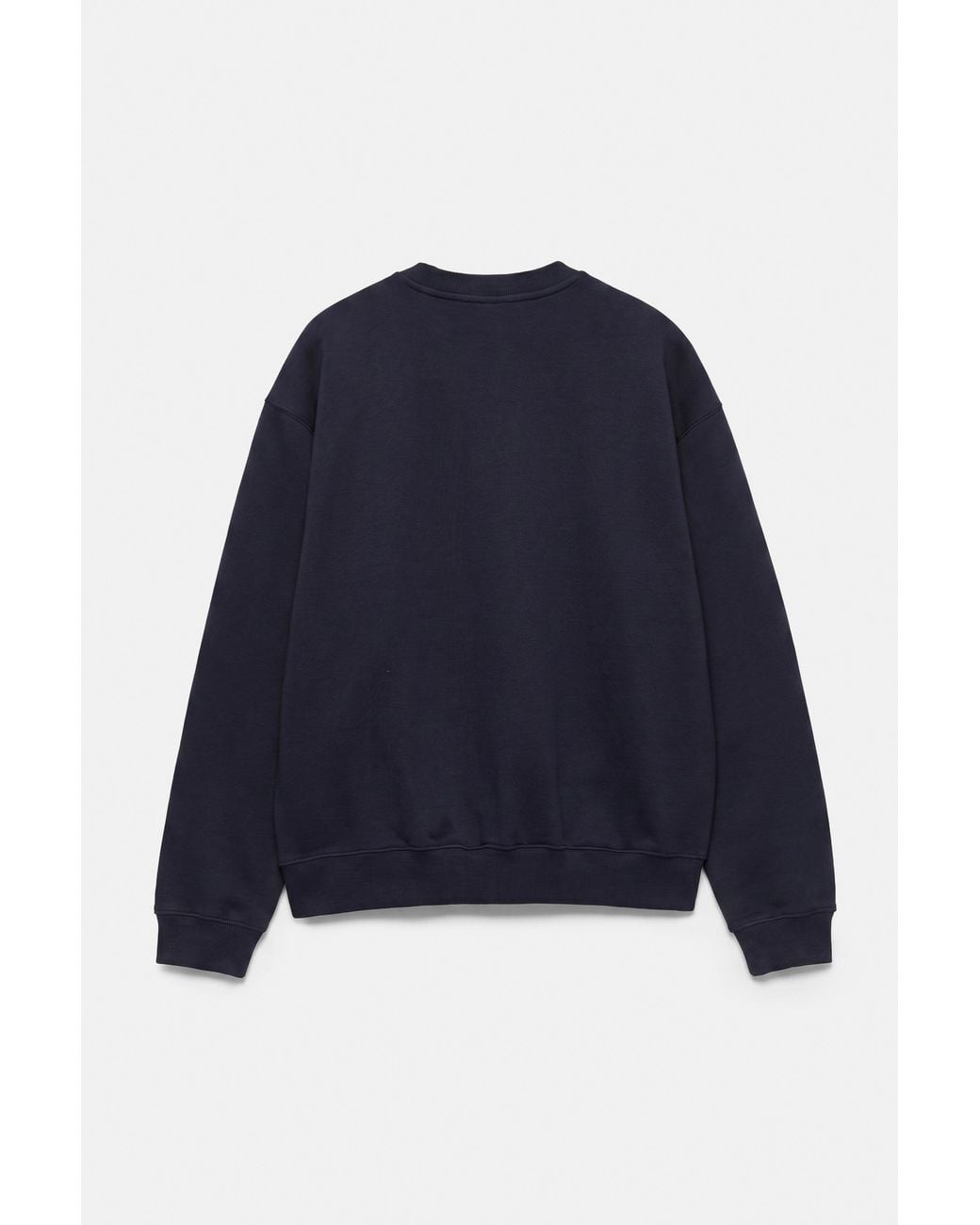 Pull&Bear Blue Relaxed Fit Round Neck Sweatshirt for men