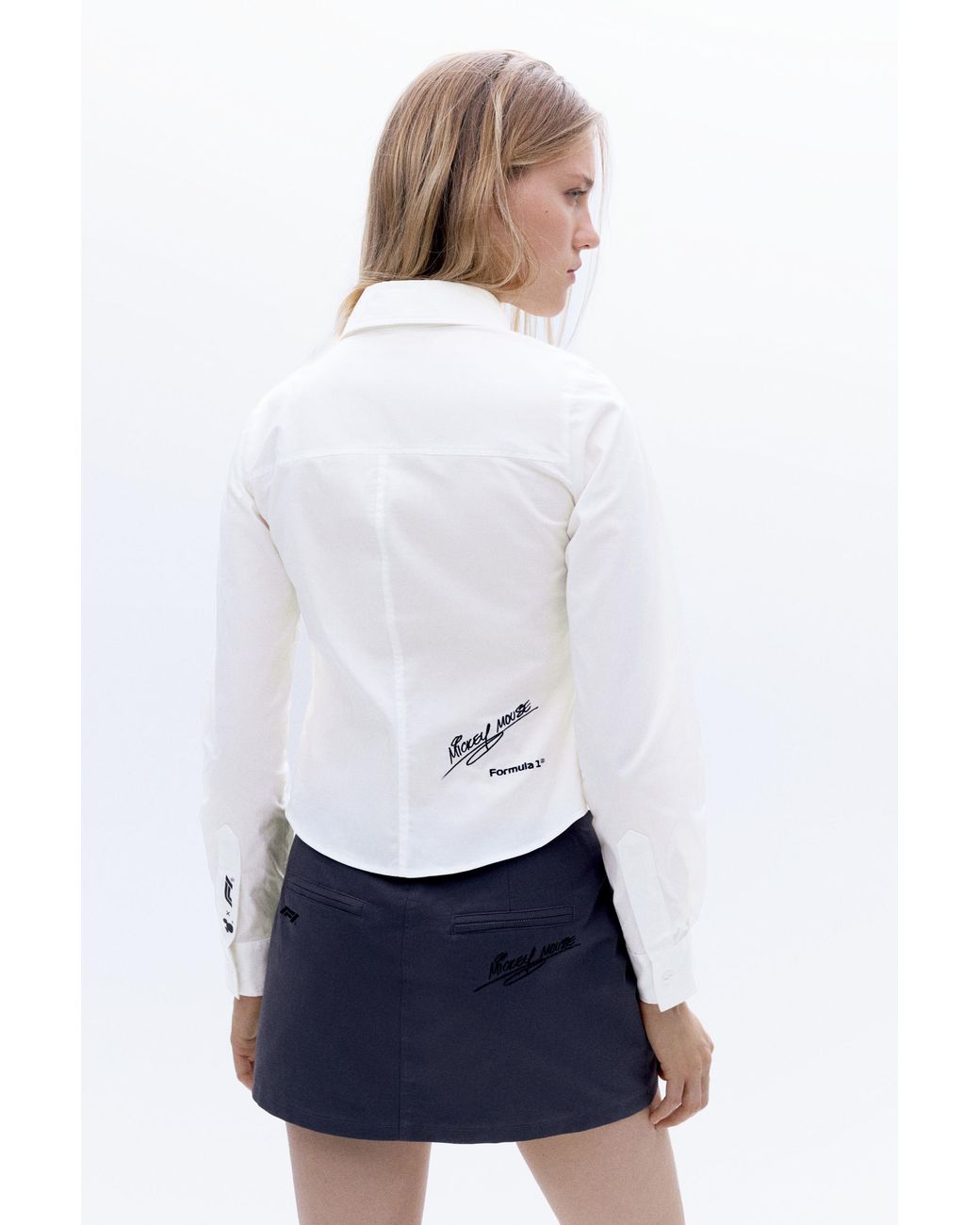 Pull&Bear White Disney X F1 Darted Shirt