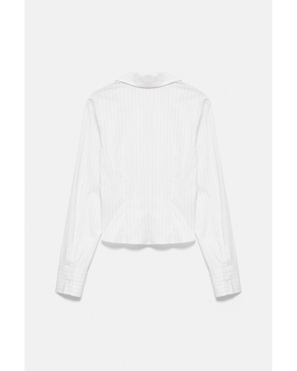 Pull&Bear White Fitted Long Sleeve Shirt