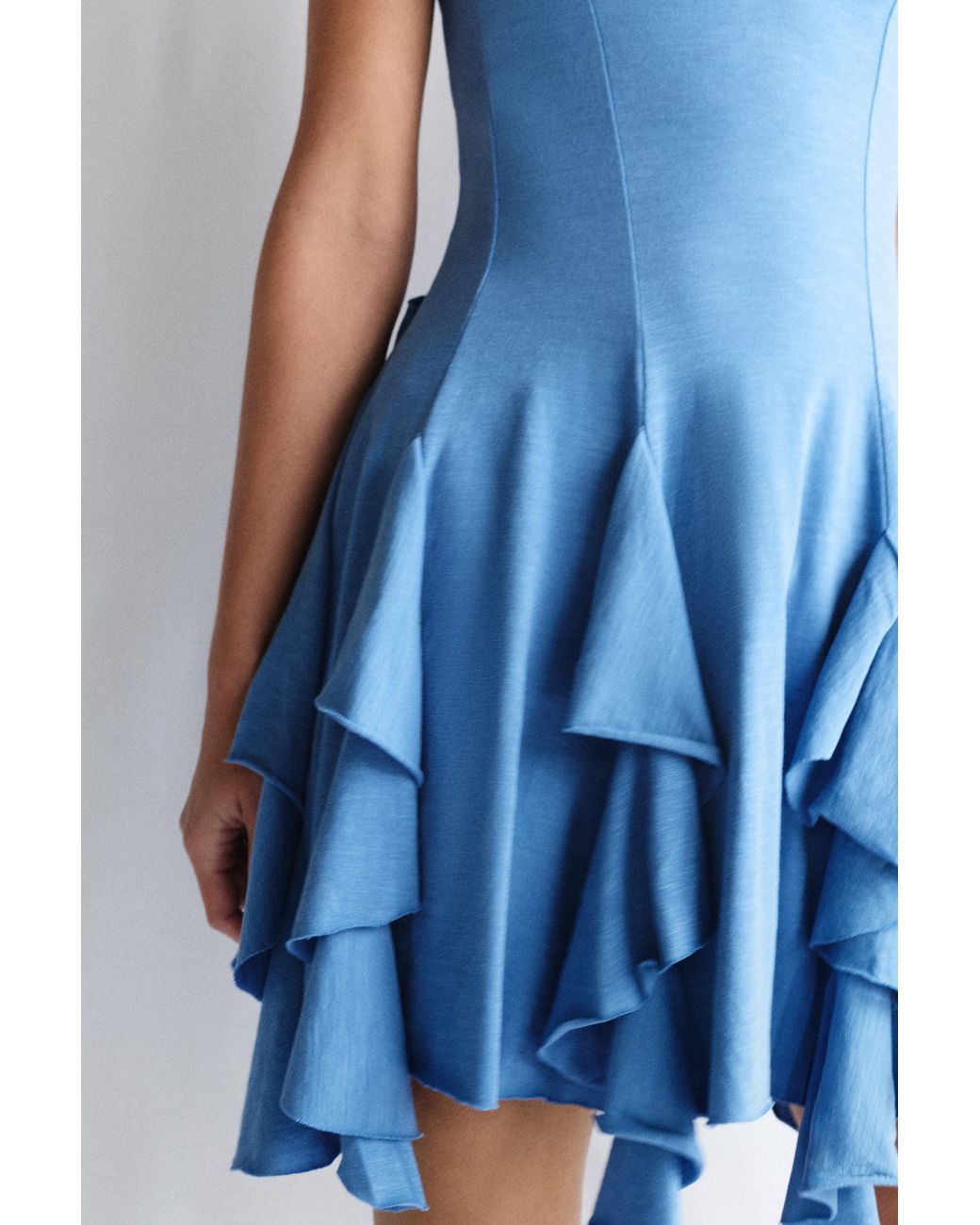 Pull&Bear Blue Short Strappy Flared Dress
