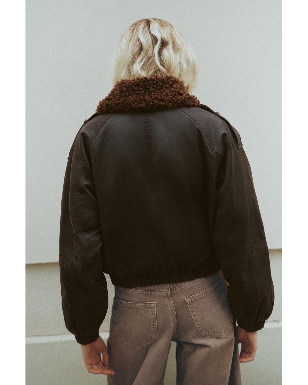 Blouson Bomber Enduit Pull&Bear en coloris Gray
