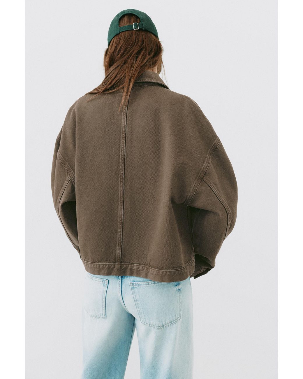 Pull&Bear Brown Boxy Denim Overshirt