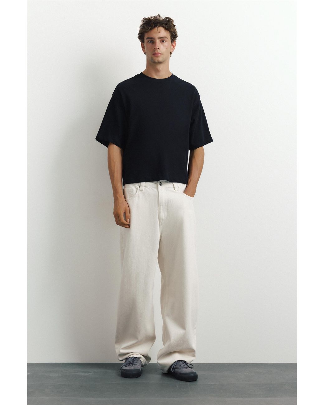 Pull&Bear Baggy Pofmodel Jeans in het White voor heren