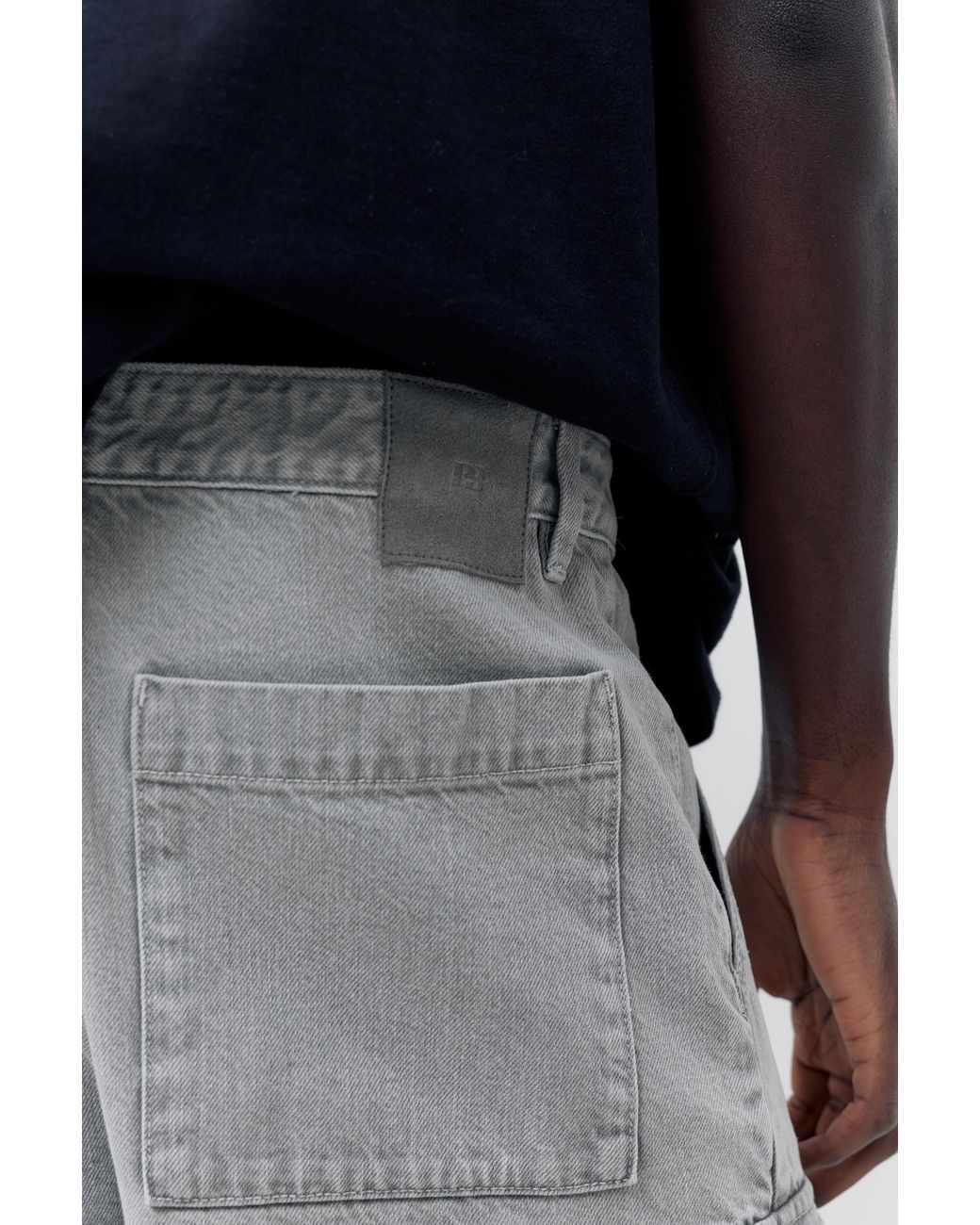 Pull&Bear Blue Baggy Cargo Bermuda Shorts for men