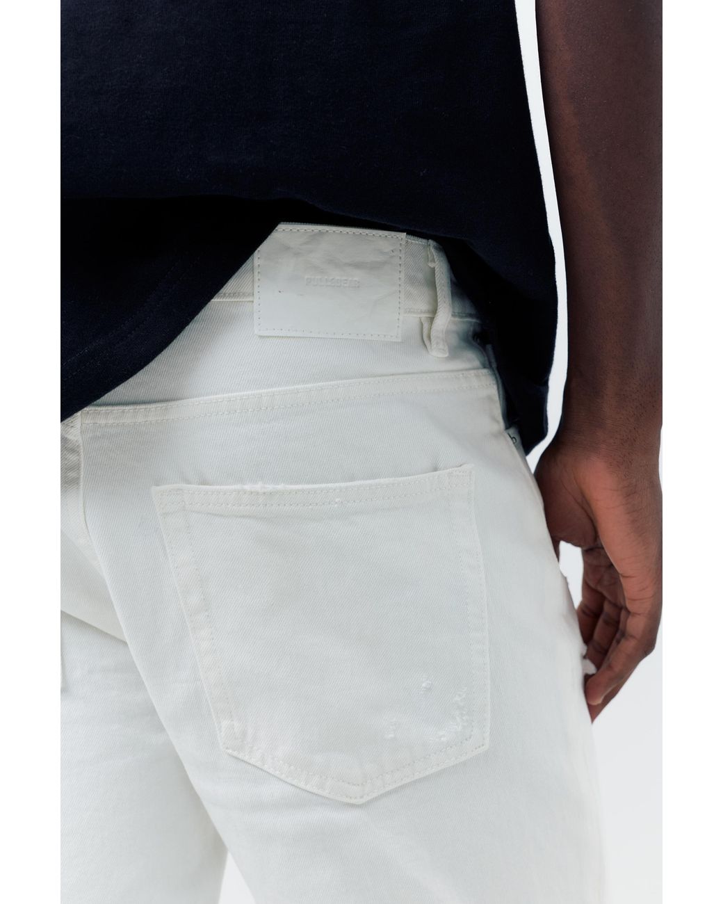 Pull&Bear Blue Ripped Denim Bermuda Shorts for men