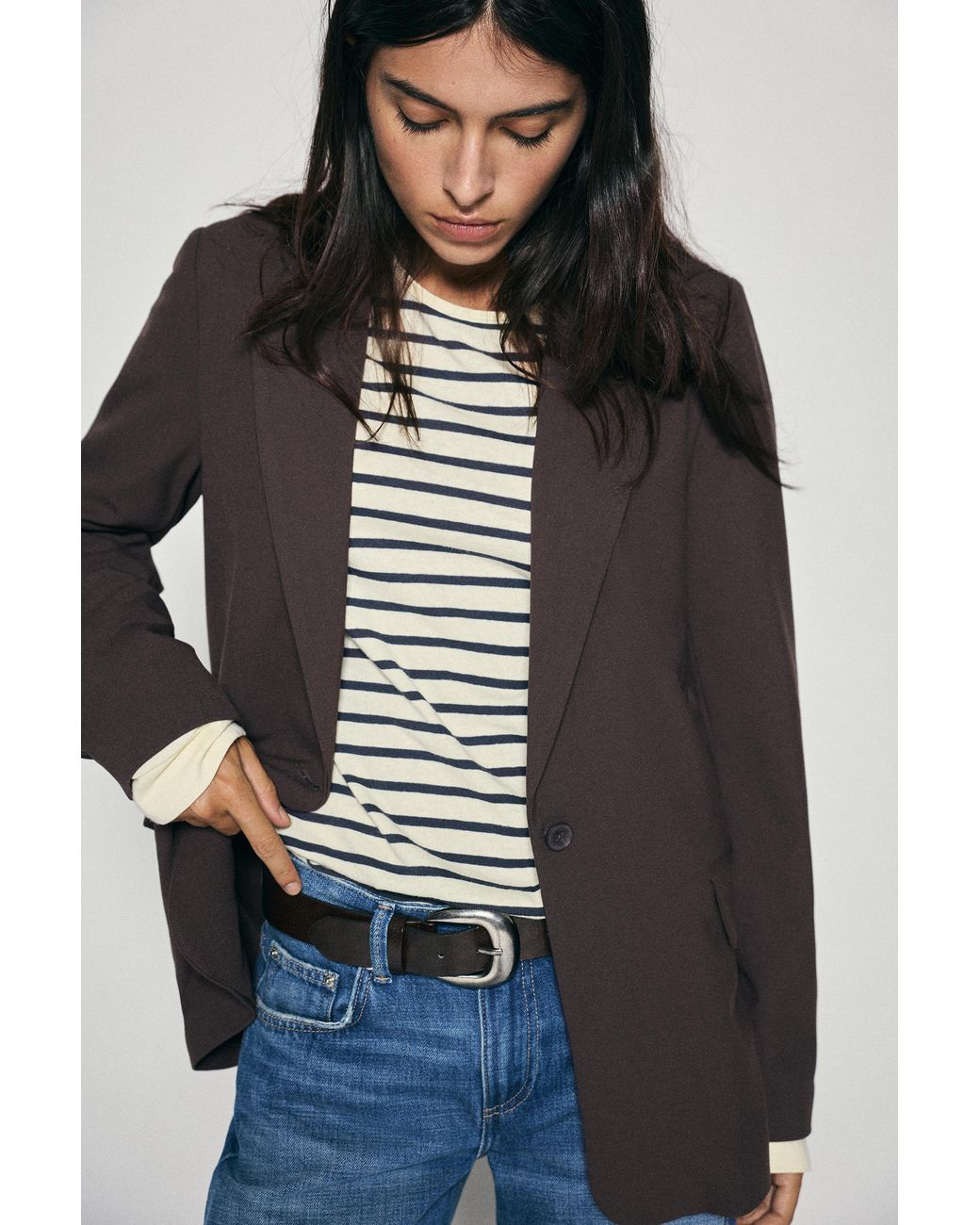 Pull&Bear Brown Basic Blazer