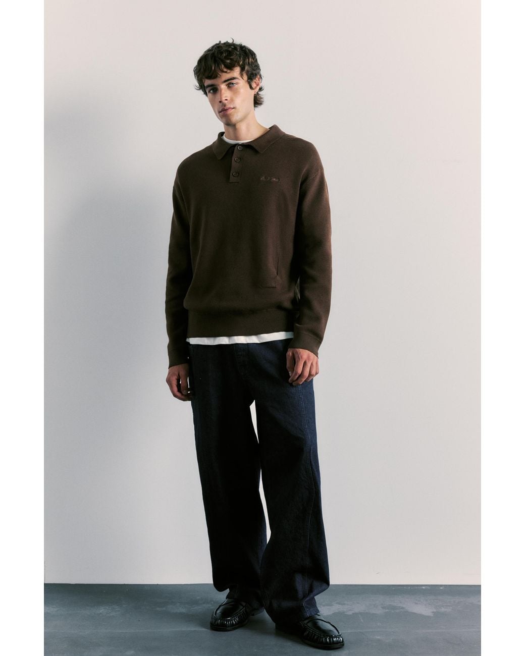 Polo di Pull&Bear in Black da Uomo