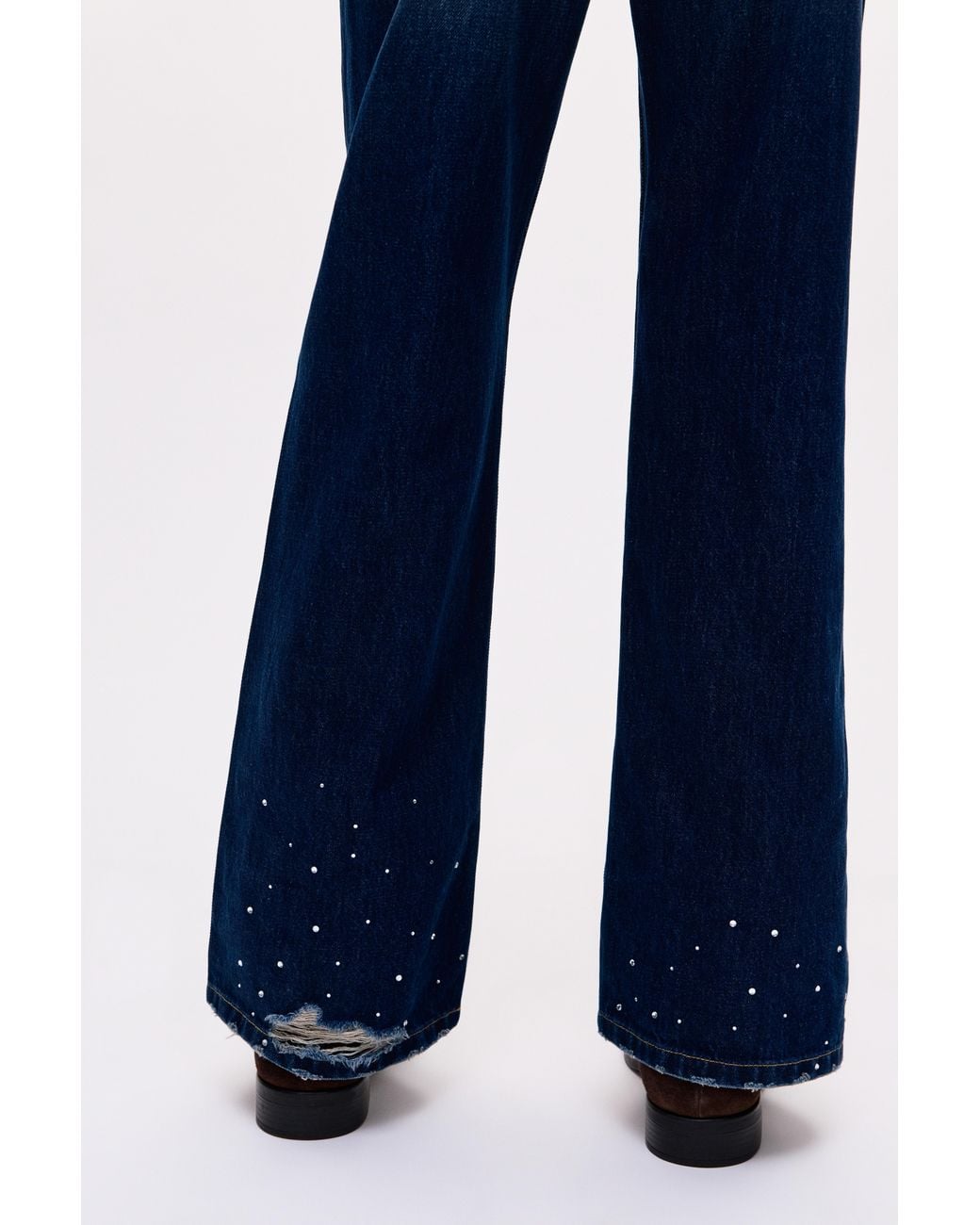 Pull&Bear Blue Rhinestone Boot-Cut Jeans Oscar Ouyang