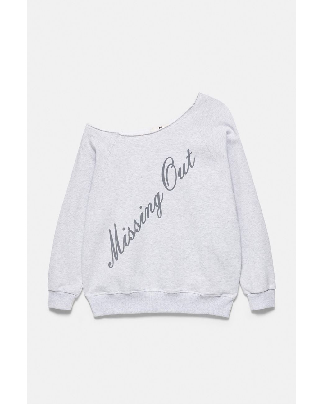 Sweat Asymétrique Imprimé Pull&Bear en coloris White