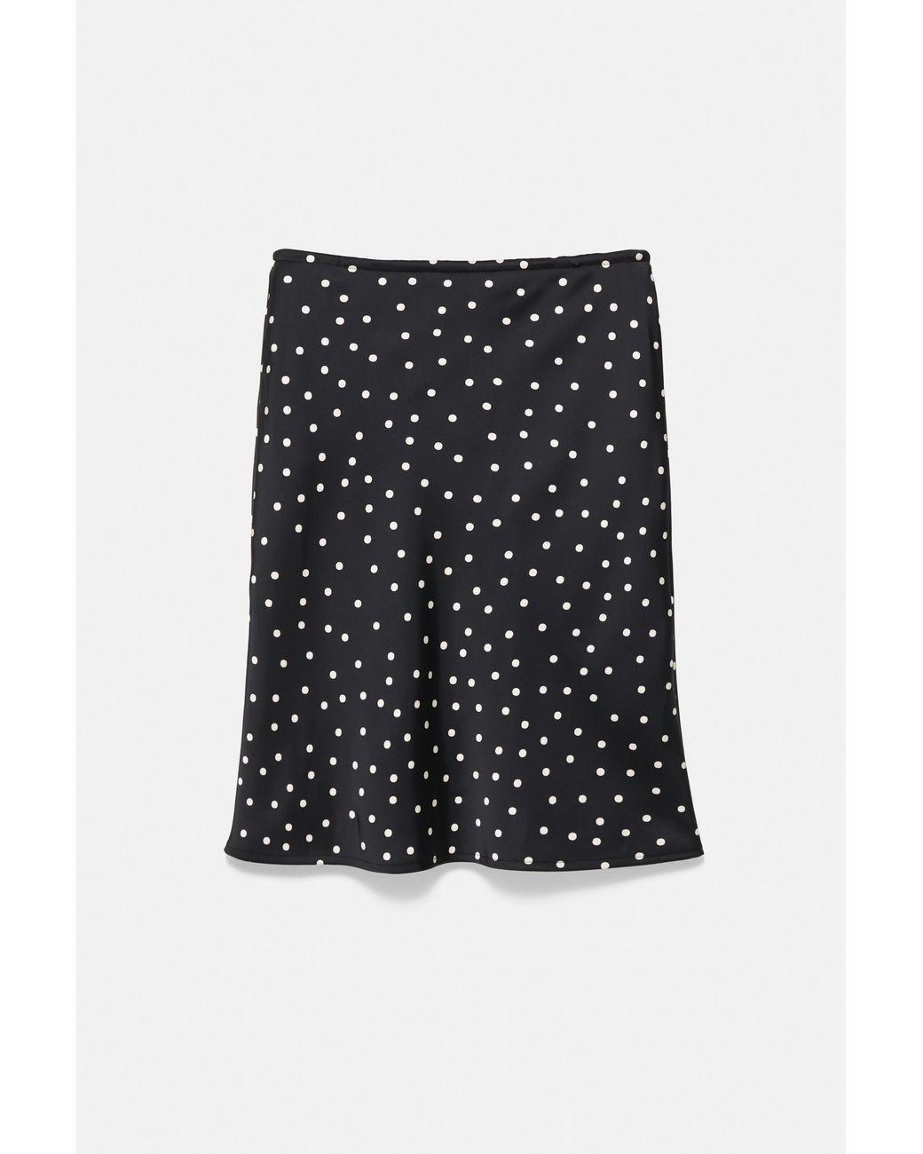 Pull&Bear Blue Polka Dot Satin Midi Skirt