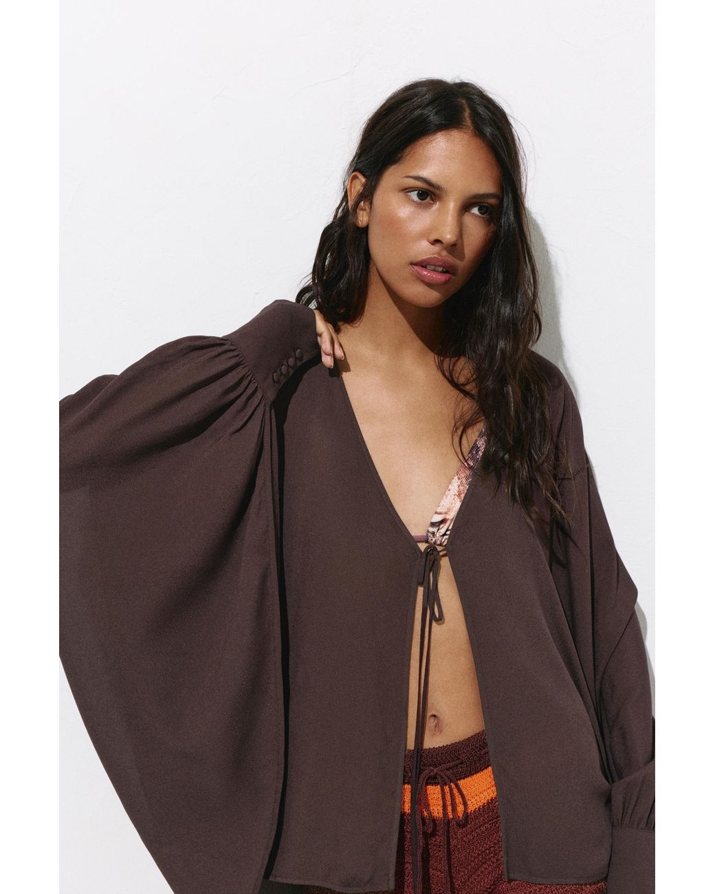 Pull&Bear Black Flowing Cape Blouse