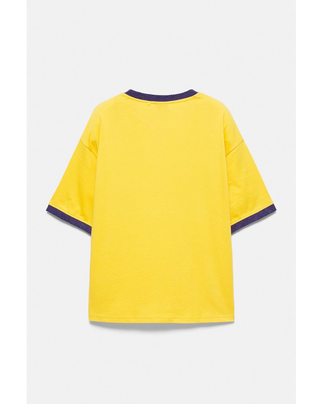 Pull&Bear Yellow Graphic Ribbed T-Shirt for men