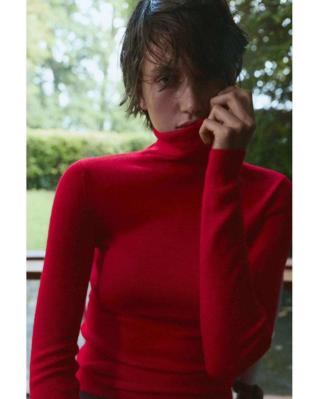 Pull&Bear Red High Neck Jumper