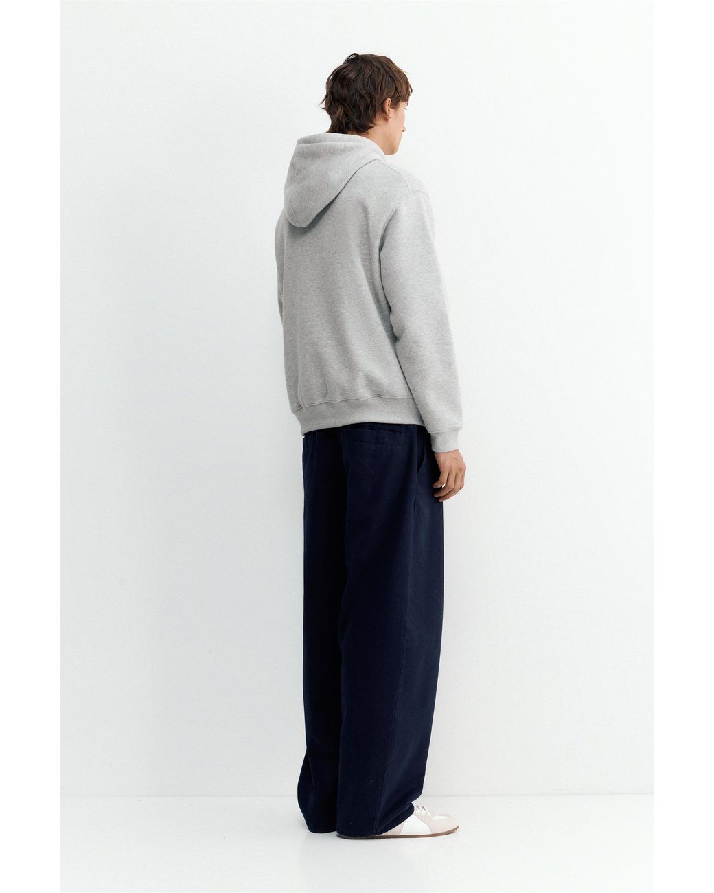 Pull&Bear Gray Basic Hoodie for men