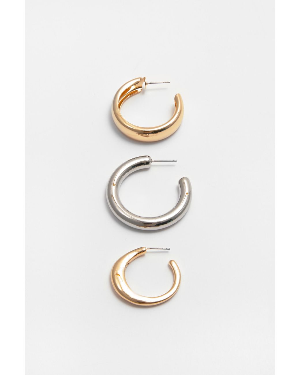 Pull&Bear Metallic Pack Of 6 Pairs Of Hoop Earrings