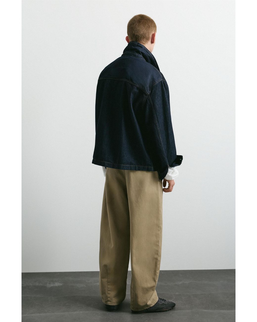 Pull&Bear Natural Baggy Darted Chinos for men