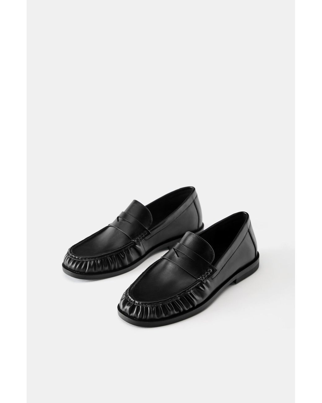 Pull&Bear Blue Suede Pointed Toe Round Toe Loafers for men