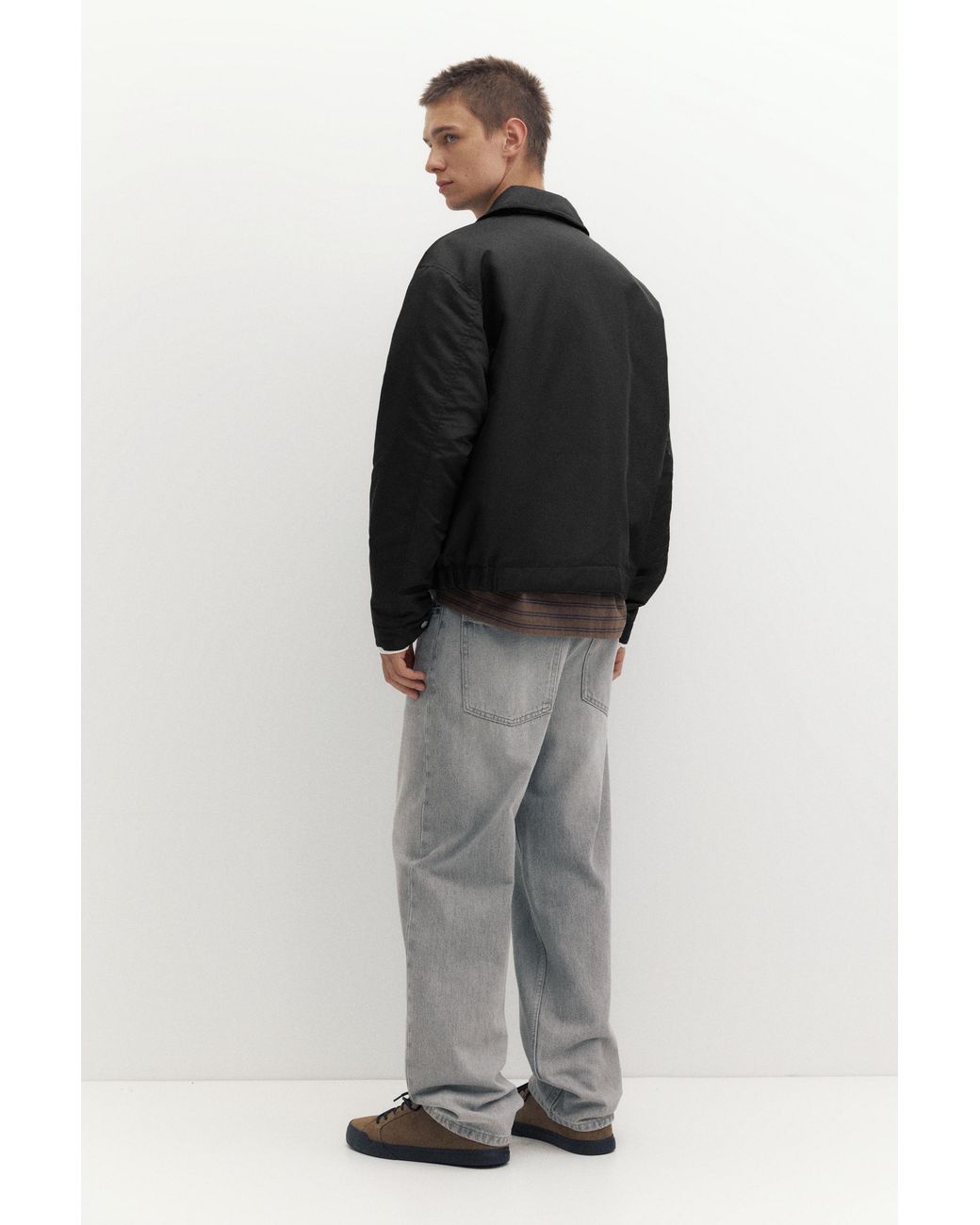 Pull&Bear Boxy Bomberjack in het Black voor heren