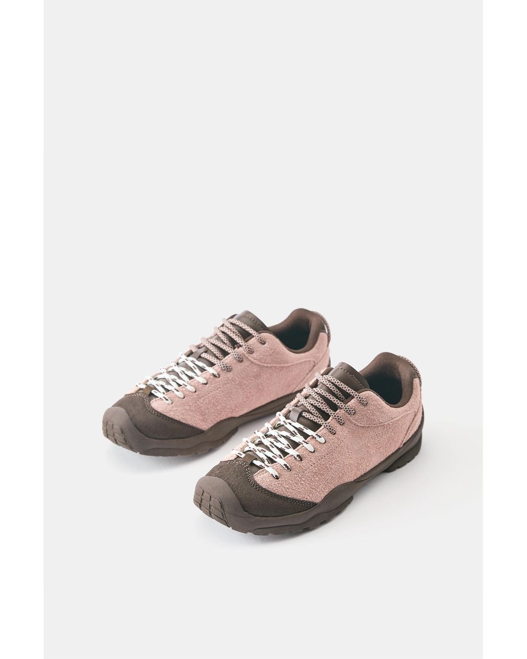 Pull&Bear Leren Trekkingsneakers in het Pink