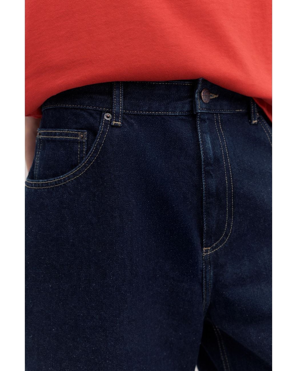 Pull&Bear Blue Baggy Denim Bermuda Shorts for men