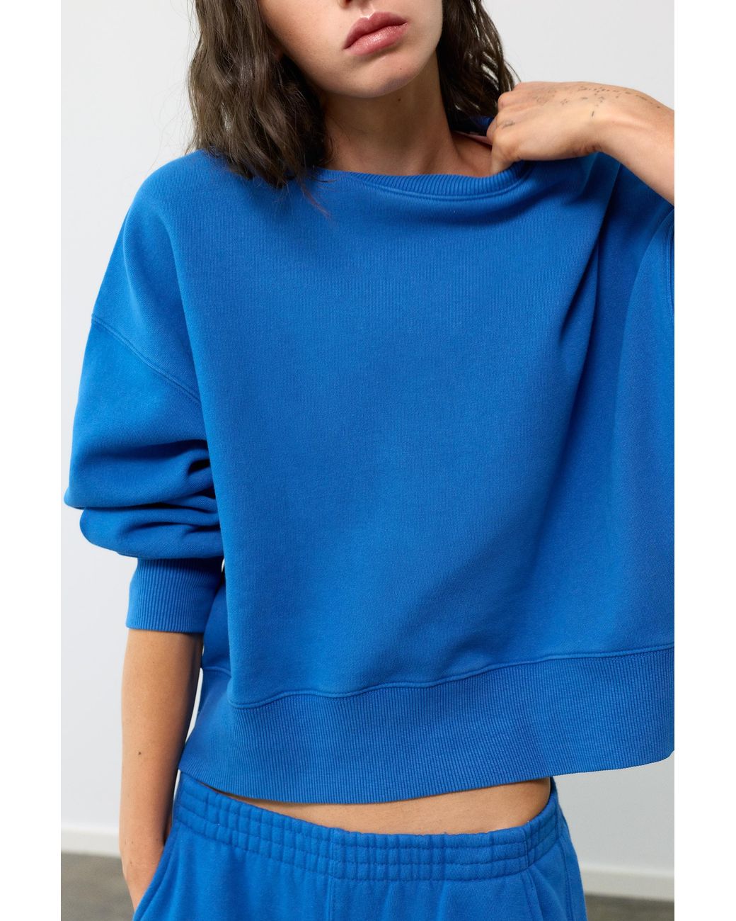 Pull&Bear Blue Round Neck Sweatshirt