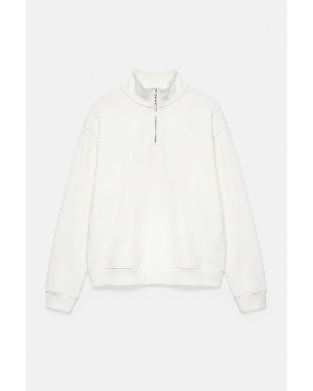Pull&Bear White Quarter-Zip Sweatshirt for men