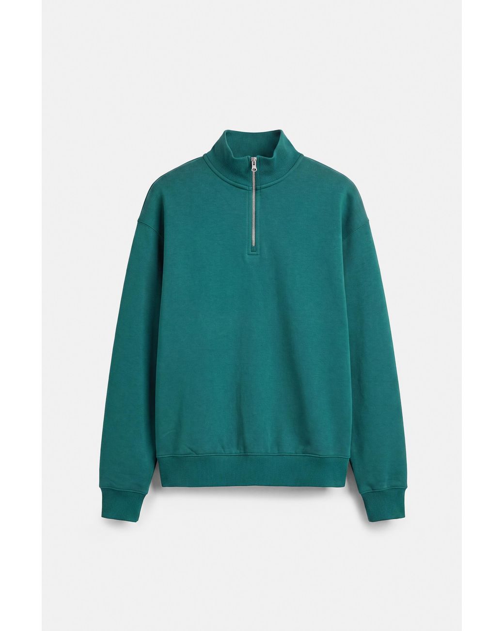 Pull&Bear Green Quarter-Zip Sweatshirt for men
