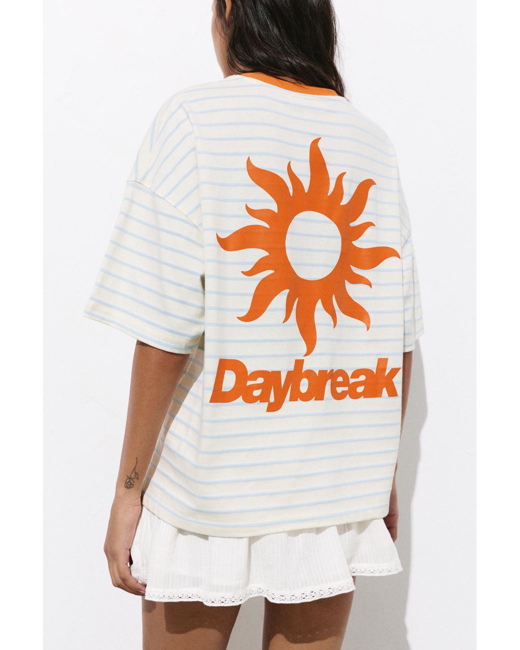 Pull&Bear Multicolor Striped Sun Graphic T-Shirt