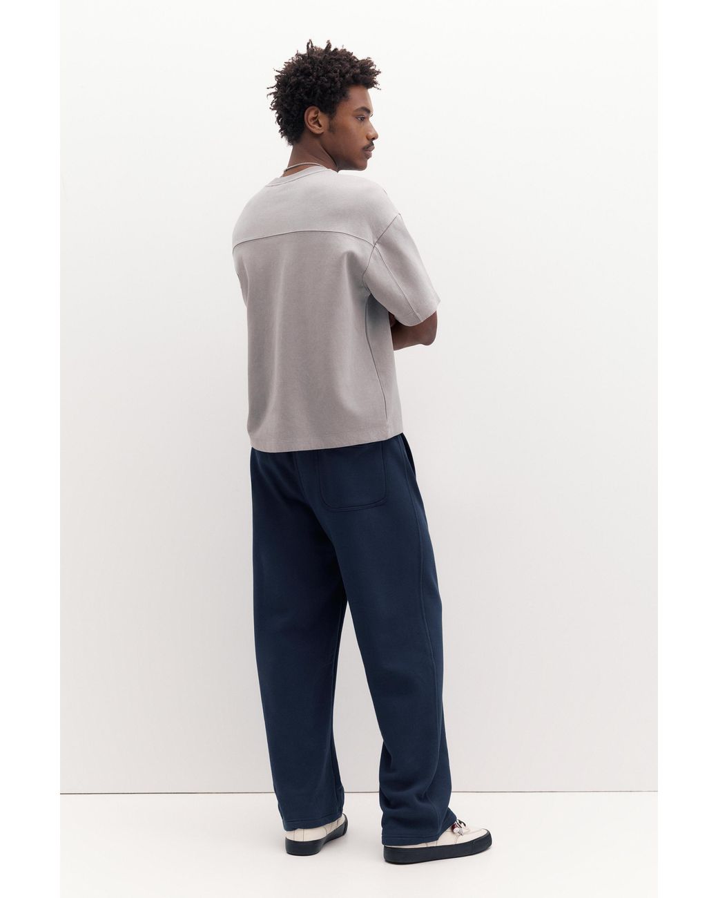 Pull&Bear Basic Baggy Joggingbroek in het Blue voor heren