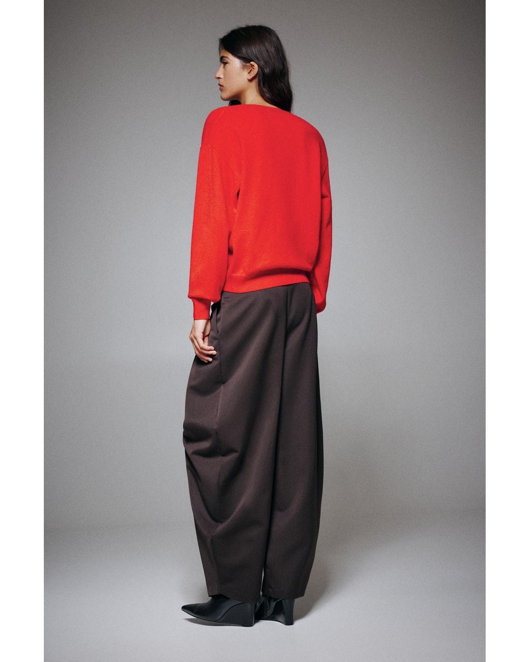 Pull&Bear Basis Trui Met V-Hals in het Red