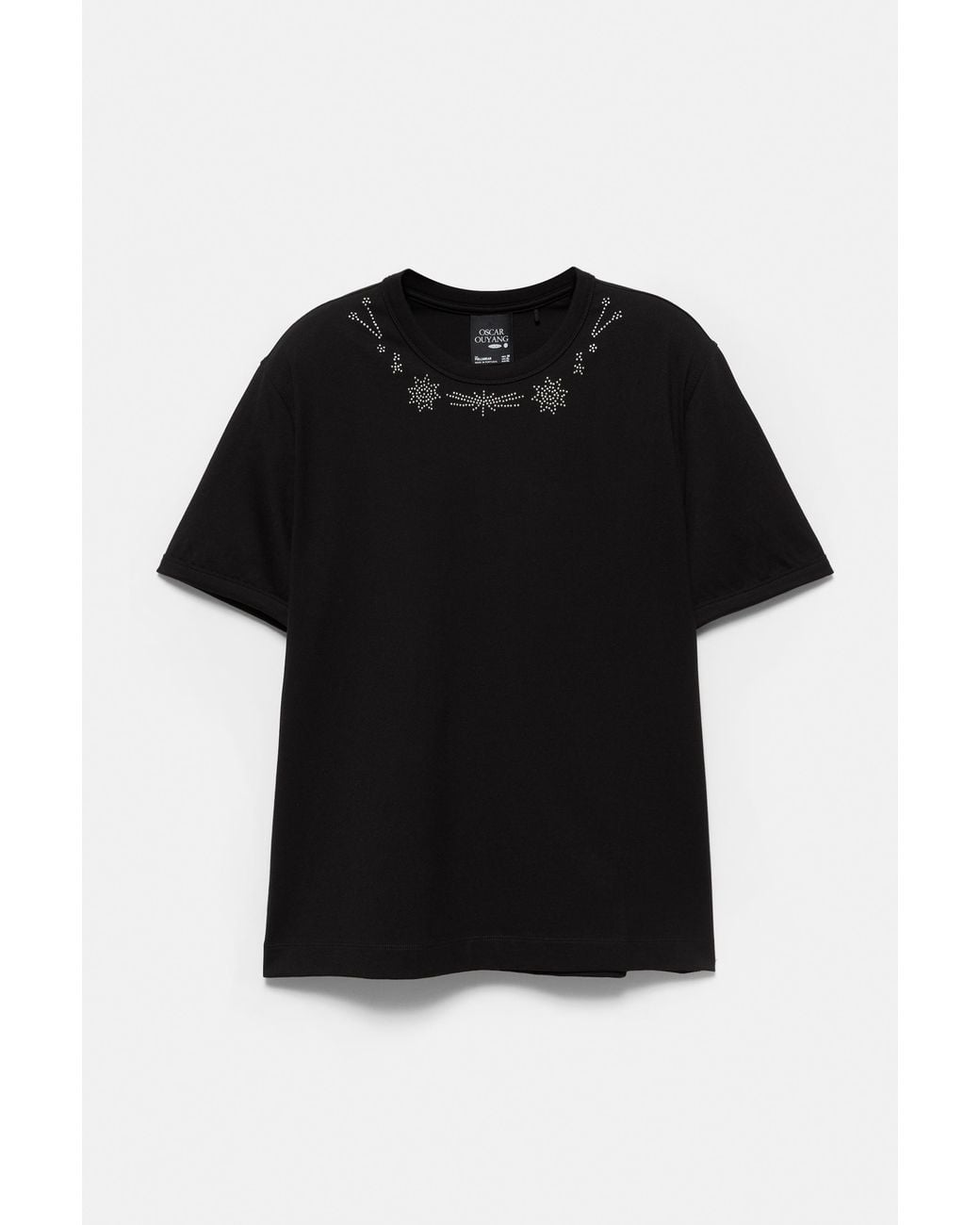 Pull&Bear Black Oscar Ouyang Stud T-Shirt for men