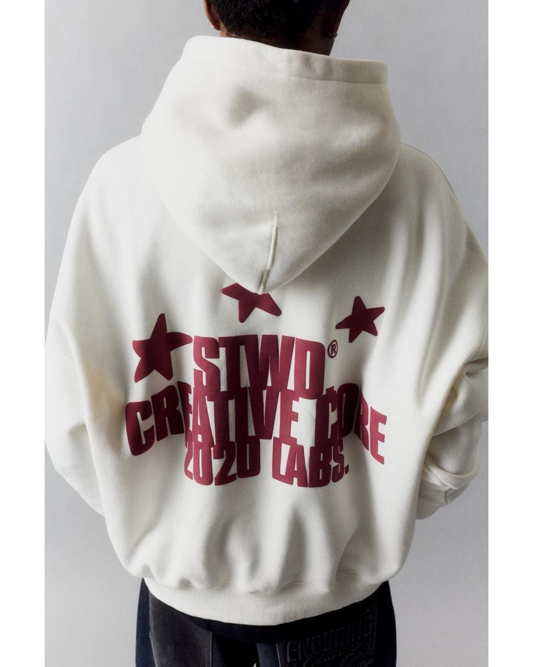 Pull&Bear Gray Stwd Star Hoodie for men