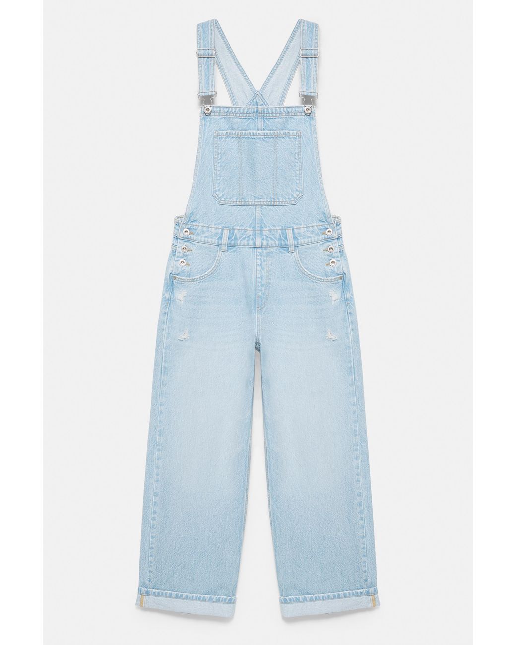 Pull&Bear Blue Long Denim Dungarees