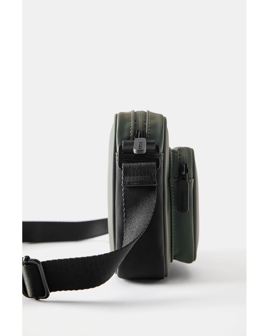 Pull&Bear Green Rubberised Crossbody Bag for men