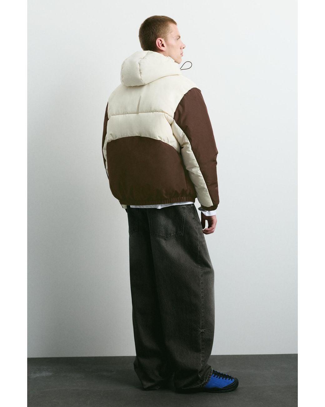Blouson Matelassé À Panneaux Pull&Bear pour homme en coloris Brown