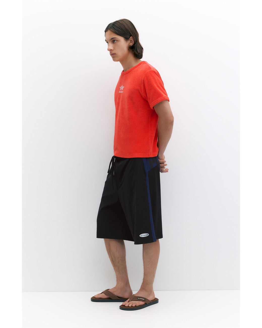 Pull&Bear Black Pleasures X Stwd Swim Shorts for men